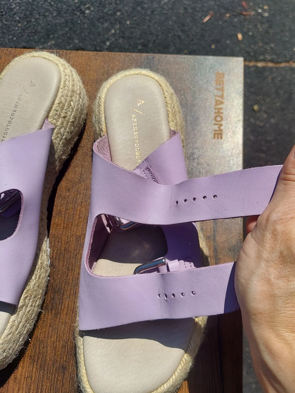By Anthropologie Lilac Double-Buckle Espadrille Platform Sandal Women Size 8